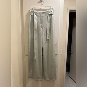 LAPOINTE Crinkle Satin Belted Crop Pants | Size: 4